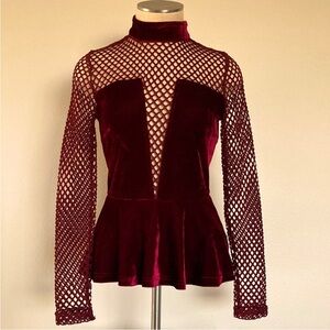 Charlotte Russe Red Asymmetrical Peplum Blouse